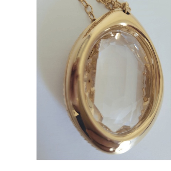 Swarovski Gold Necklace with Silver Crystal Pendant - Picture 5 of 8